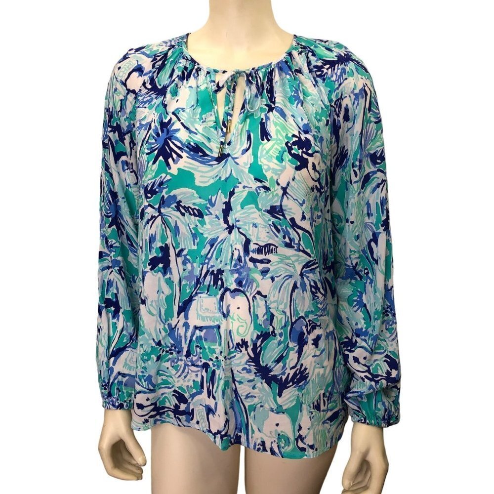 LILLY PULITZER KEY HOLE FRONT LONG SLEEVE TOP SM